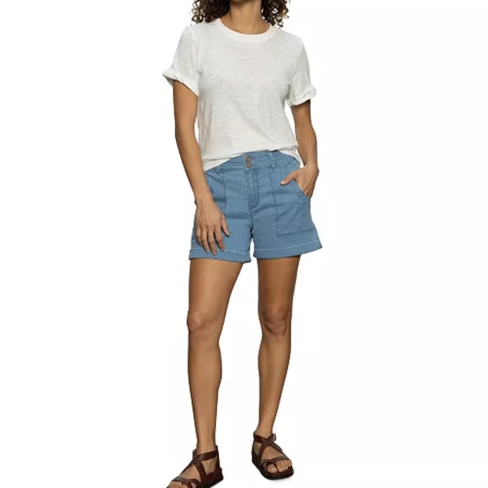 Sanctuary Blue cotton Shorts High-Waisted Relaxed Fit